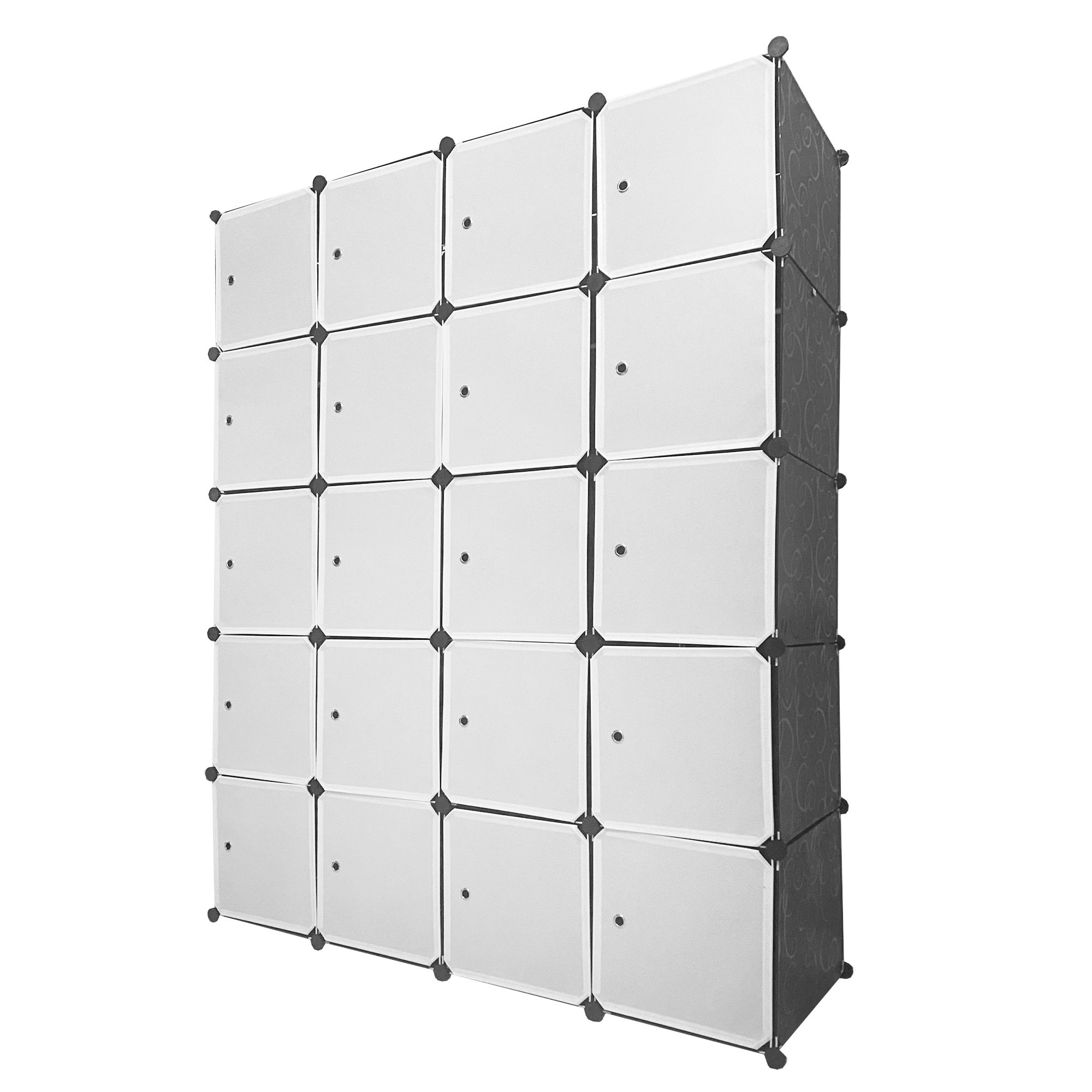 Armoire Dressing Cube Personnalisable Coffret Premium 20 Cubes/Portes 180x144x35 cm Noir - 3