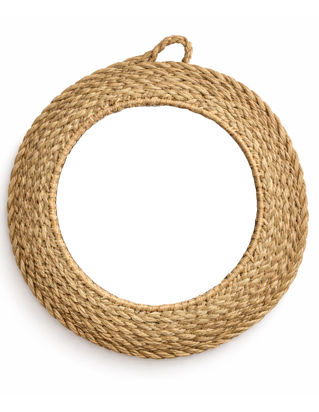 Espelho Decorativo de Parede Esparto com Fibras Naturais – Espelho Redondo Vintage | Pequeno (sem franjas) - 2