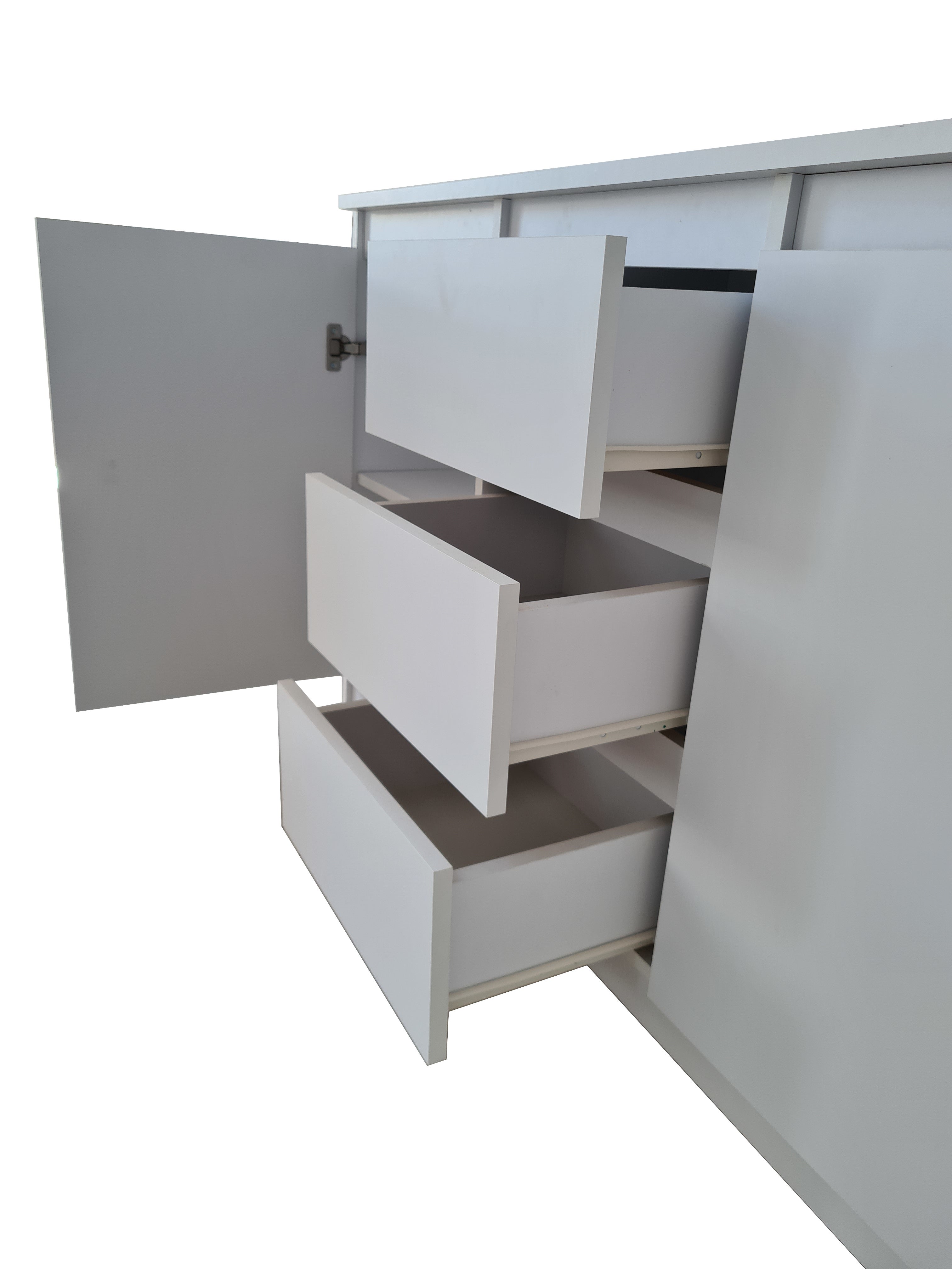 Komoda nowoczesna duża 120cm szafka 3 szuflady biały mat san sebastian - 4