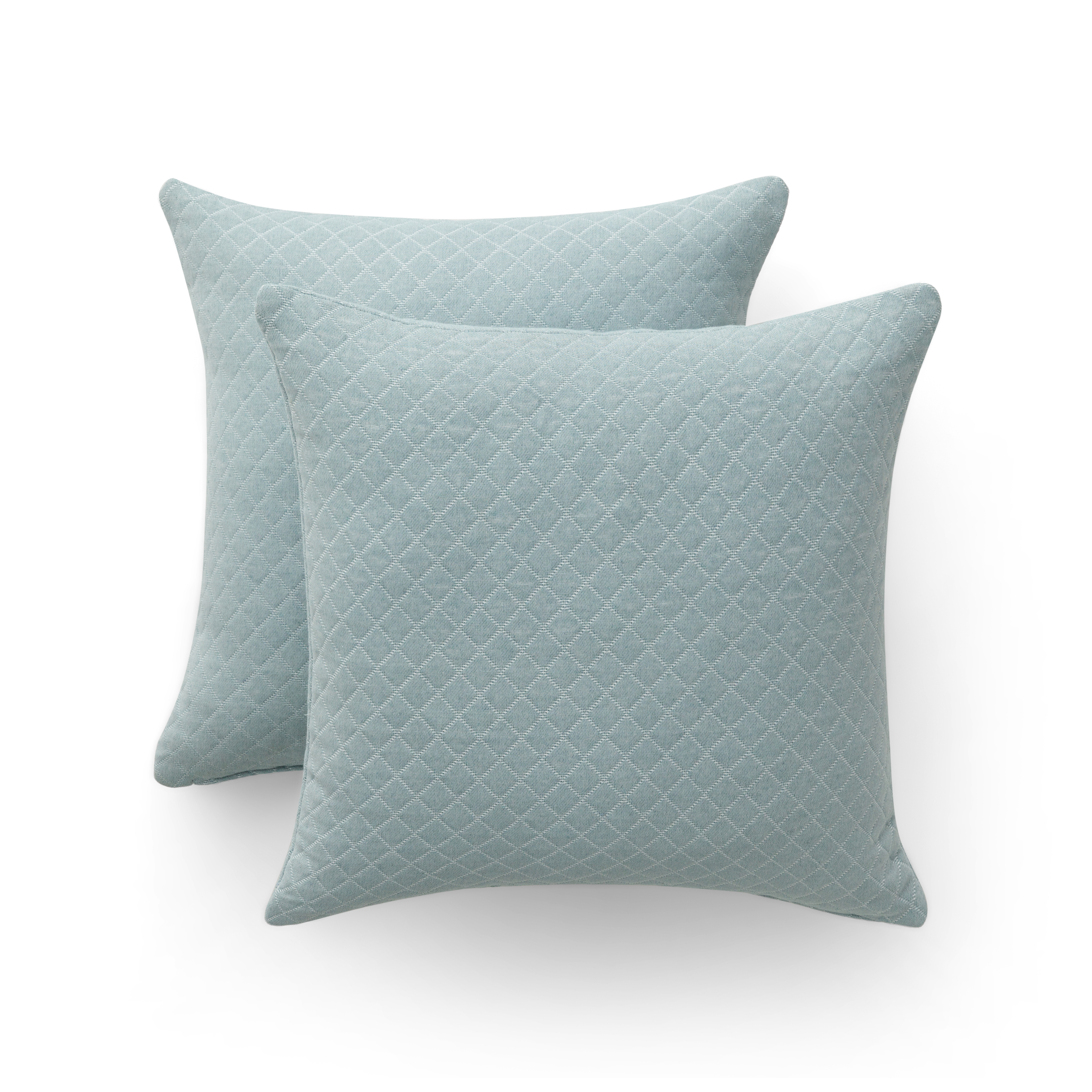 Pack 2 fundas cojín jacquard liso áfrica 45x45 cm - fundas decorativas con cierre cremallera en algodón combinado