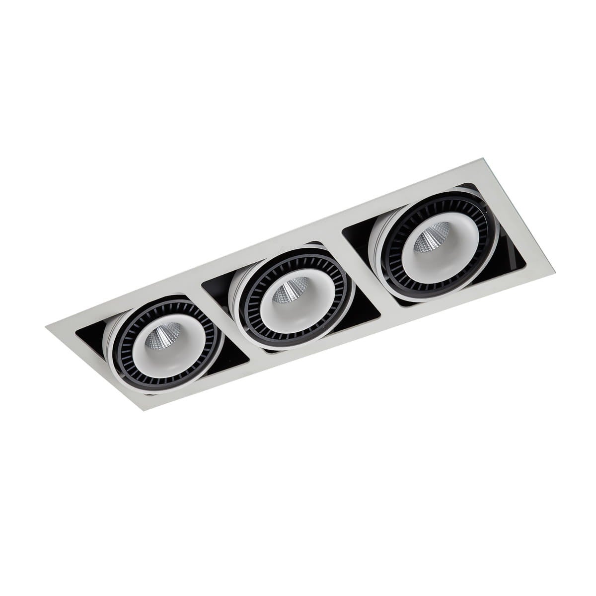 Oprawa stropowa sufitowa wpuszczana Alesso biało-czarna LED 54W 3000K 4100lm wym: 11 x 48,5 x 17,5 cm prostokątna Italux