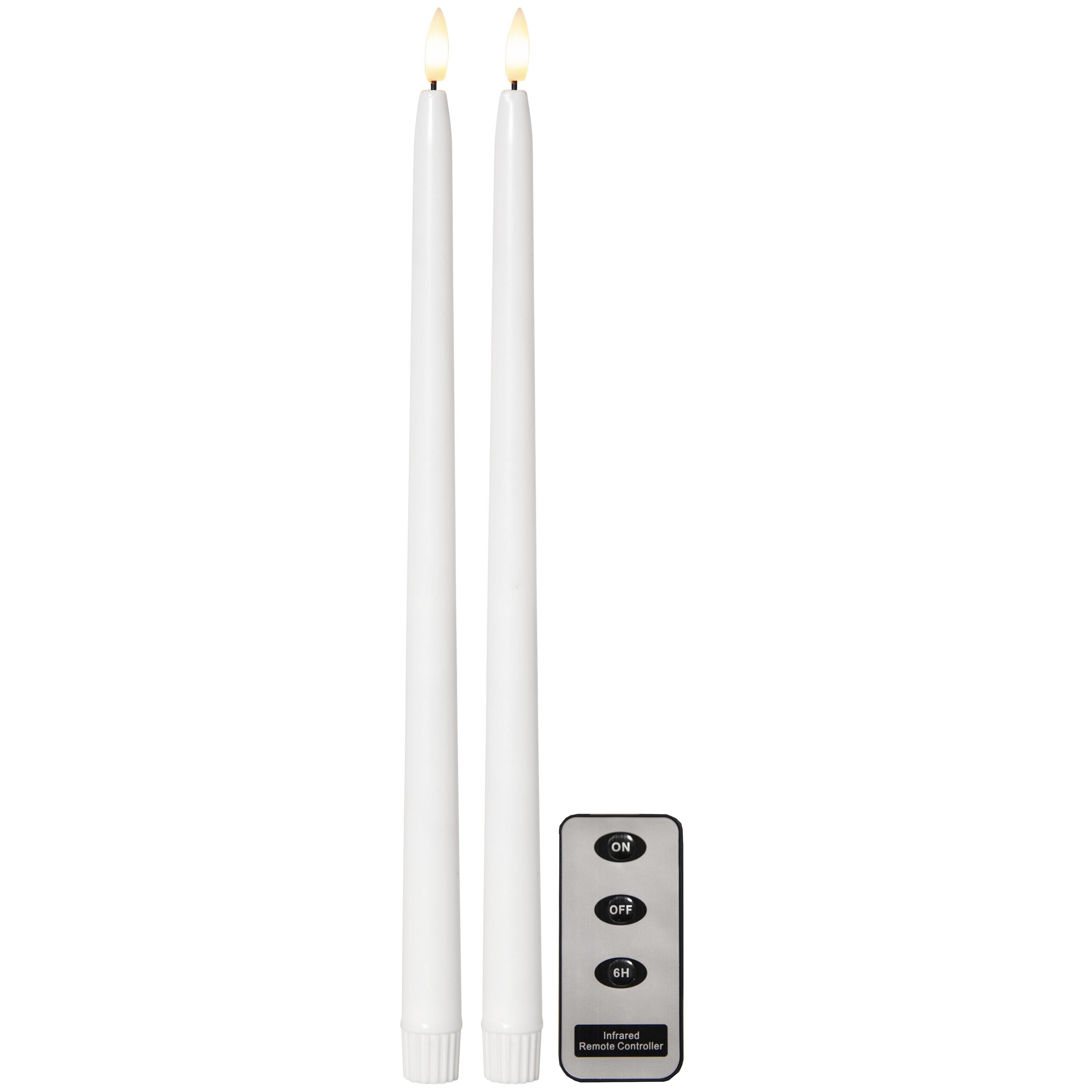 Kandelabry Star Trading LED Flame Slim, zestaw 2 sztuk w wosku