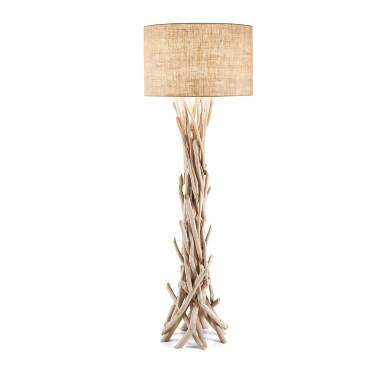 Dmora  Ideal Lux Driftwood, Lámpara De Pie 1 Light Con Pantalla, E27 Marrón/Beige , Leroy Merlin