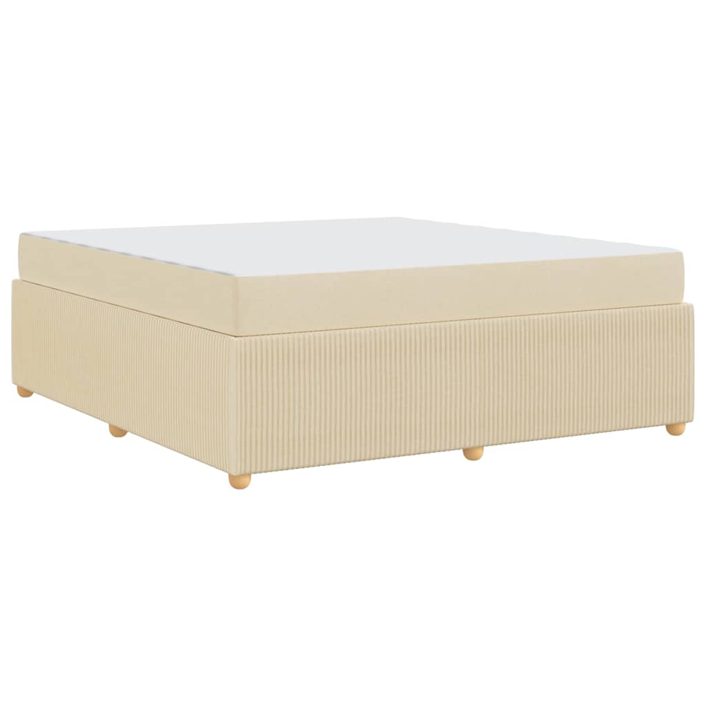 Cadre de lit avec matelas avec matelas Crème 180 x 200 cm tissu - 2