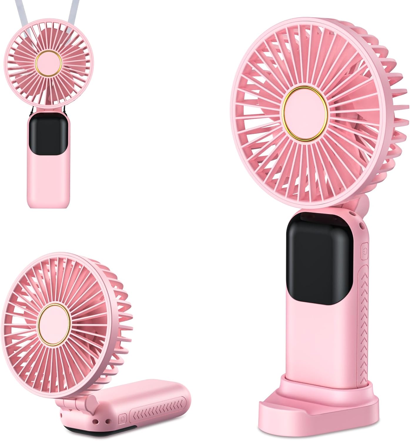Mini Przenośny Wentylator Wentylator USB z Możliwością Ładowania Mały Kieszonkowy Wentylator z Prędkościami Podstawą Cichy Składany Wentylator Ręczny