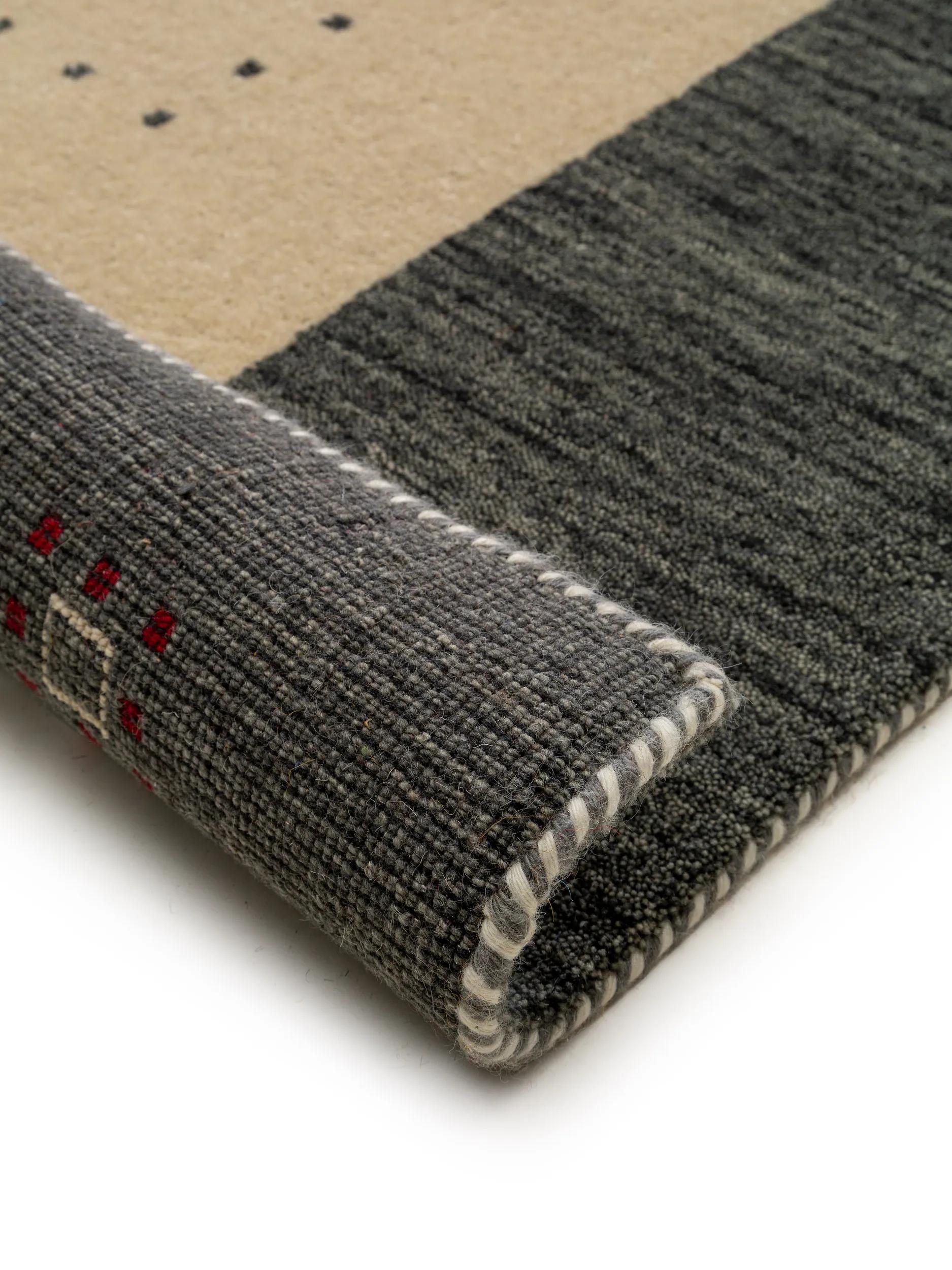 BENUTA - Tapis de laine Jamal beige/gris 200x300 cm - 5