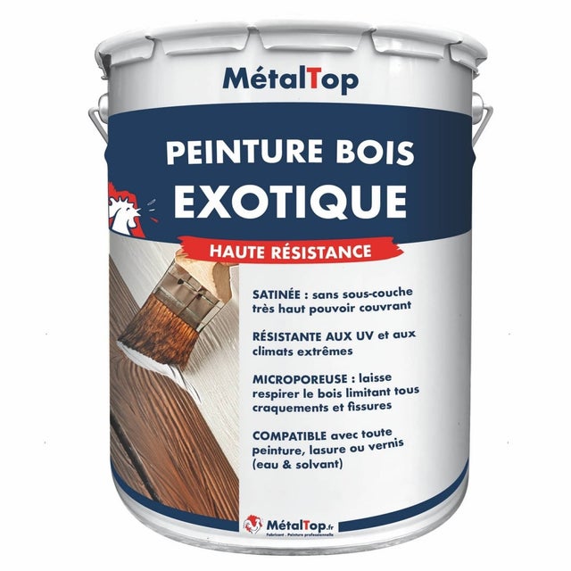 Peinture Bois Exotique - Vert mousse - RAL 6005 - 15 L - Métaltop