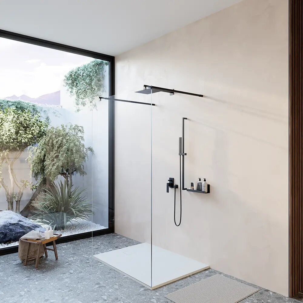 Receveur de douche 90 x 110 cm, couleur blanc effet pierre | Samos - 3