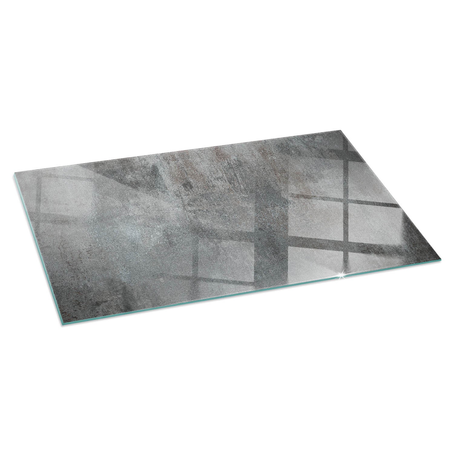 Prostokątna płyta szklana ochronna pod piecyk, kominek - 100x50 cm - Tekstura surowej powierzchni - TULUP