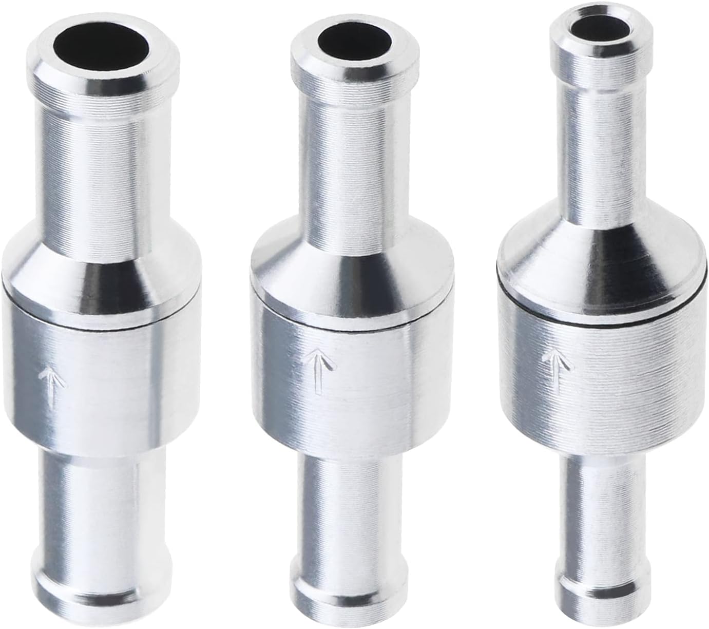 3 szt. jednokierunkowych zaworów zwrotnych liniowych 6 mm, 8 mm, 10 mm, aluminiowych zaworów do węży wodnych, benzyny, biodiesla, chłodziwa, akcesori