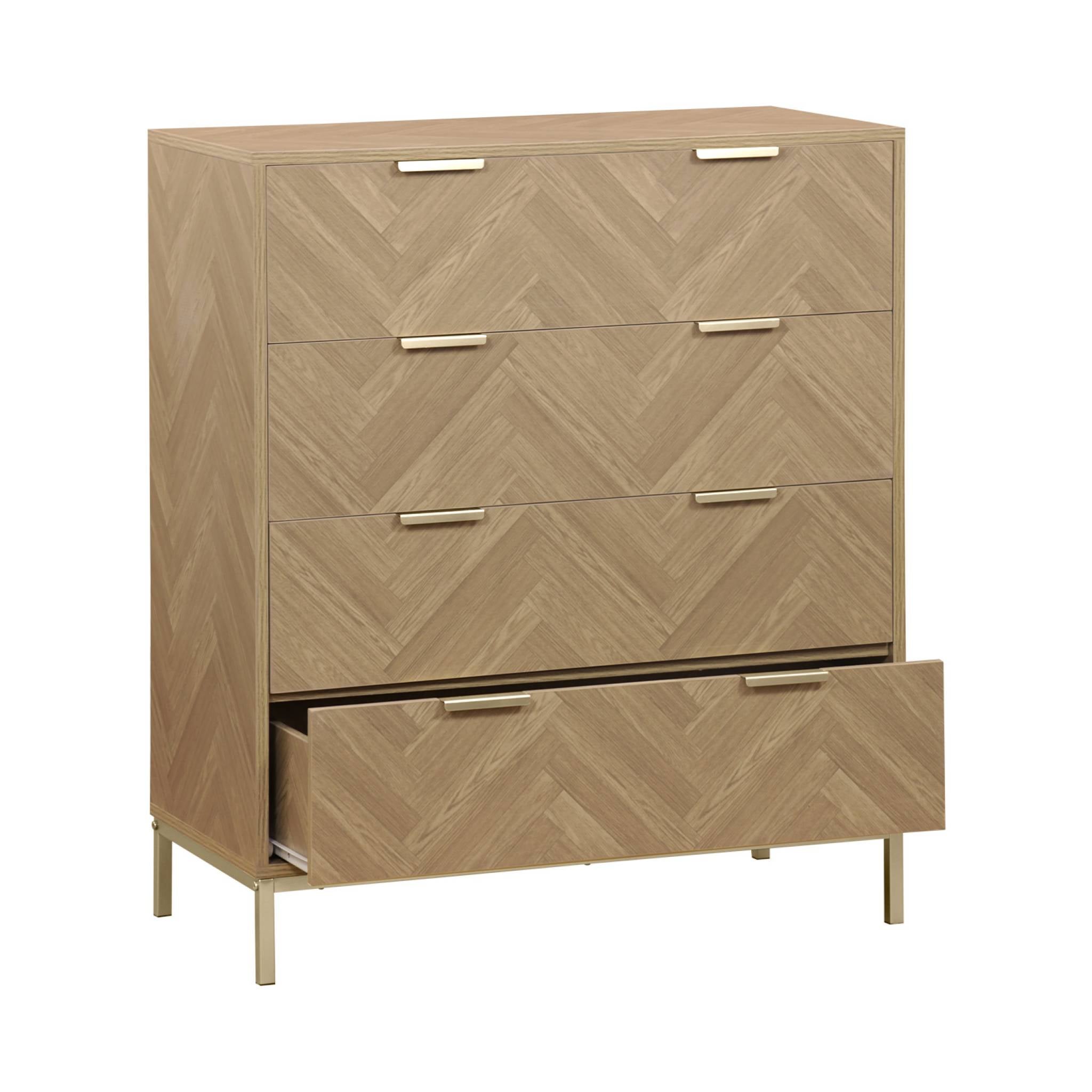 Commode Budapest. quatre tiroirs. décor chevrons L 80 x l 40 x H 95cm - 9