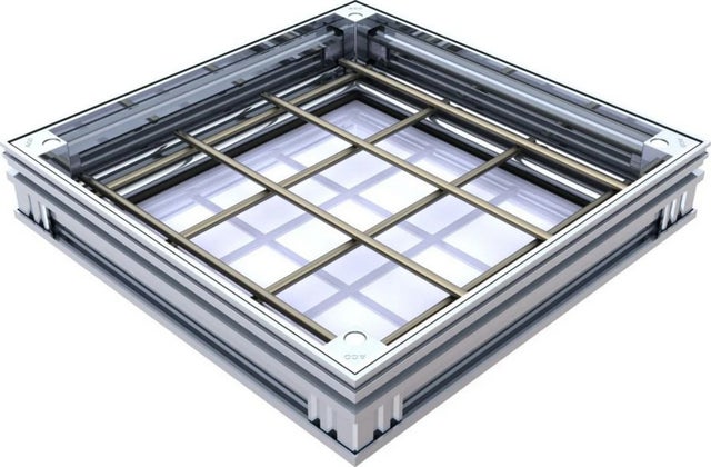 Couvercle à carreler Alucover passage véhicule M125 ACO - 55 x 55 cm (Ouverture libre 45 x 45 cm)