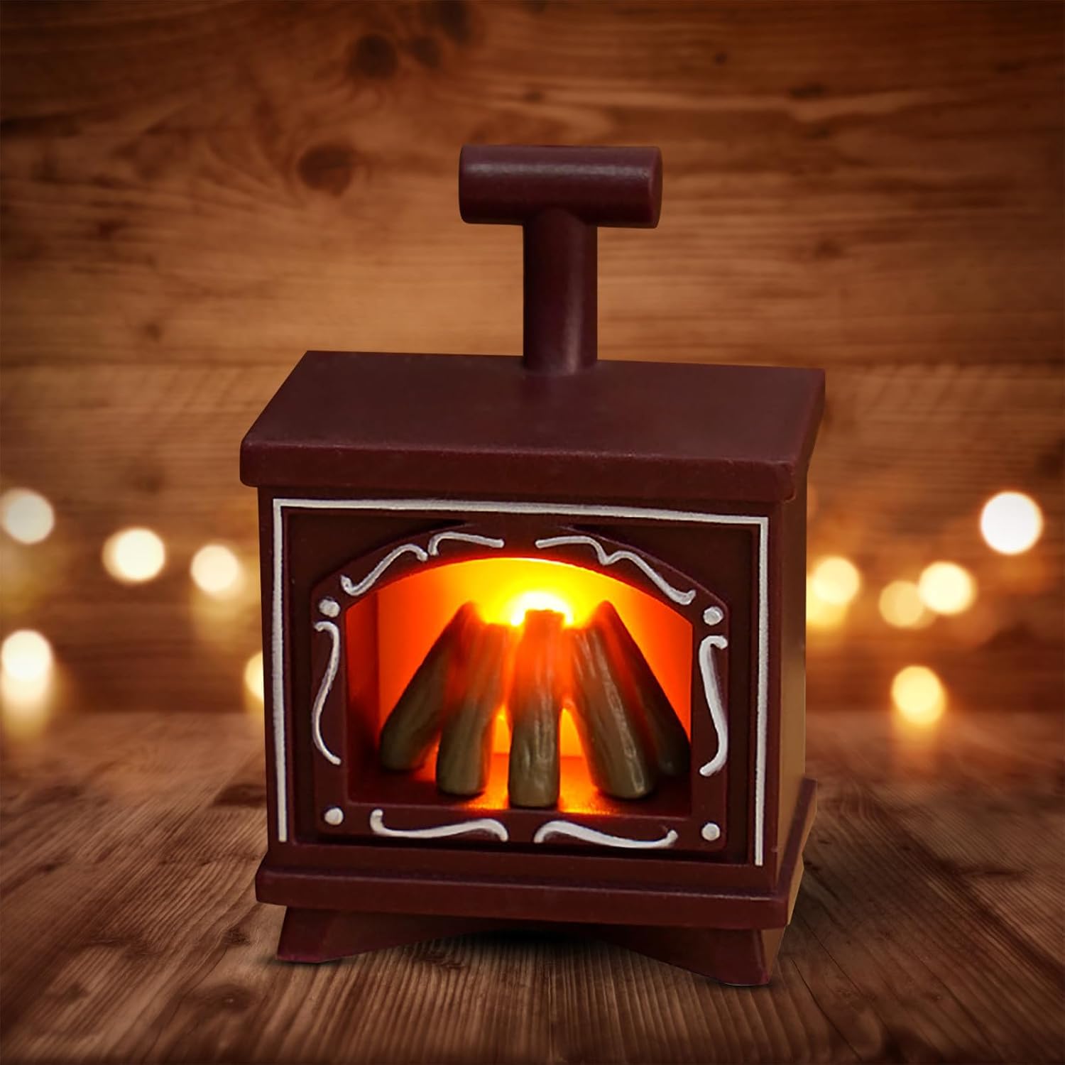 Miniature Estufa de Cocina para Casa de Muñecas con Luz Chimenea Miniatura Mobiliario de Cocción Simulado Accesorios de Cocinar Adecuada para Juegos D, Style B