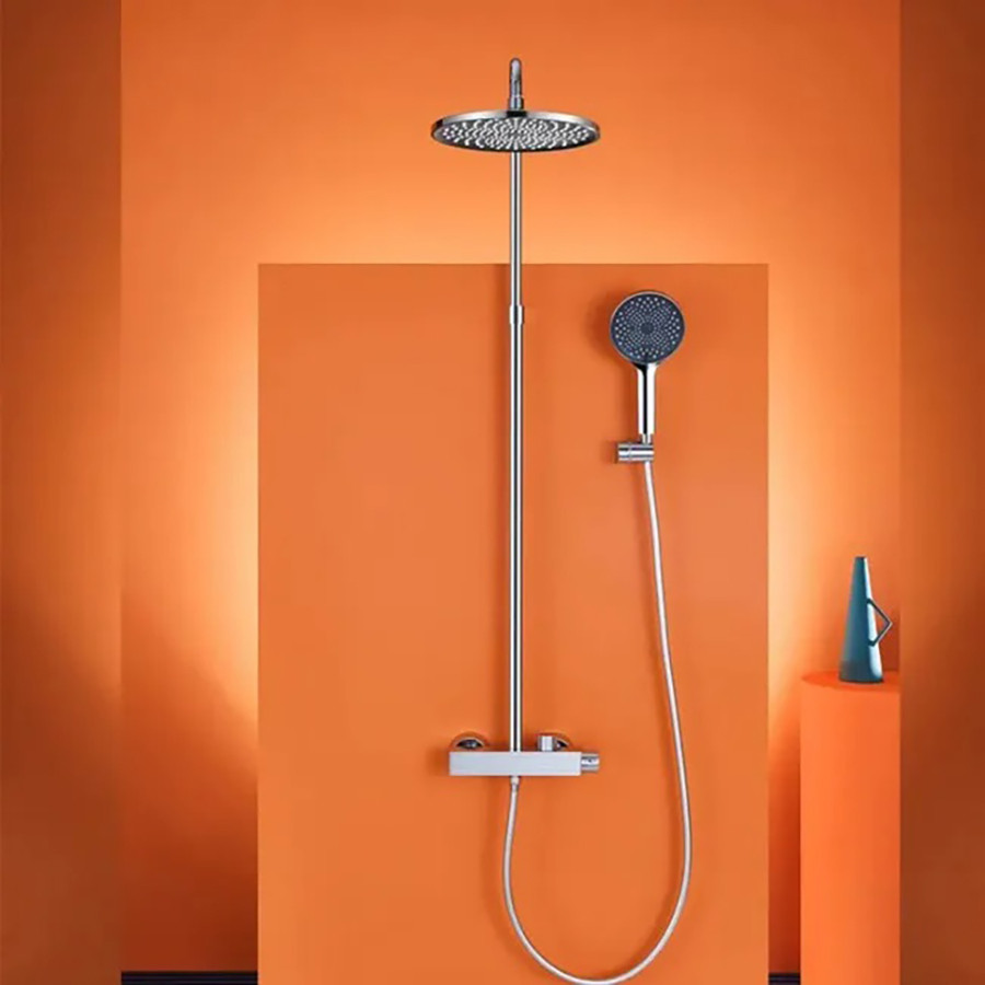 🚿 Kolumna prysznicowa Atéa chrom – 3 strumienie i wylewka do wanny