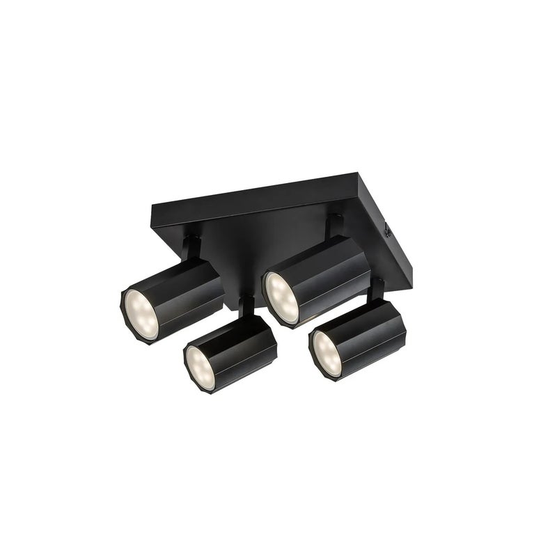 Reflektor sufitowy Spot ROGELIO czarny matowy 4xGU10x5W wym: 13,5 x 24,5 x 5 cm IP20 Rabalux