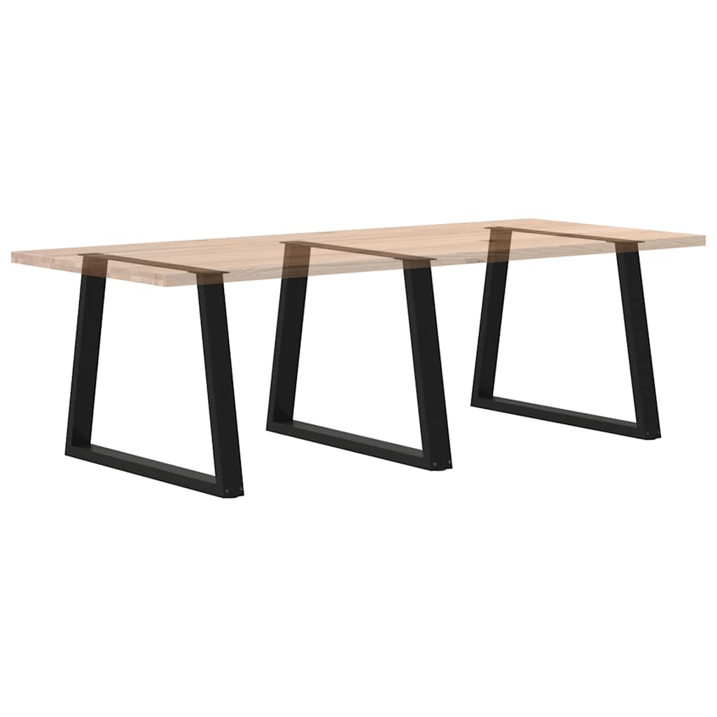 Maison Exclusive - Pieds de table à manger en V 3 pièces Noir 90 x (72-73,3) cm Acier - 8