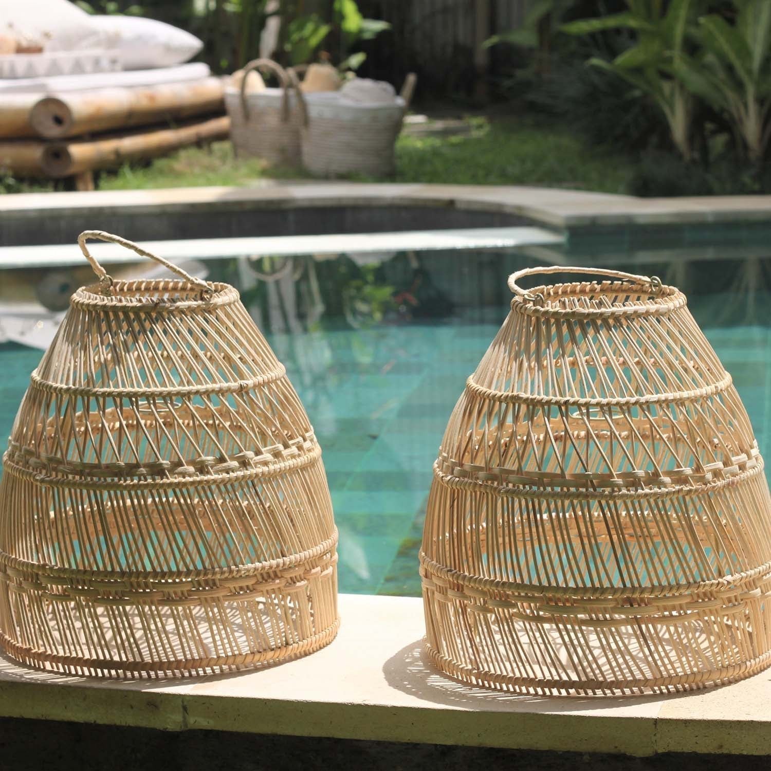 Lampe suspendue en rotin D.30 cm - 5