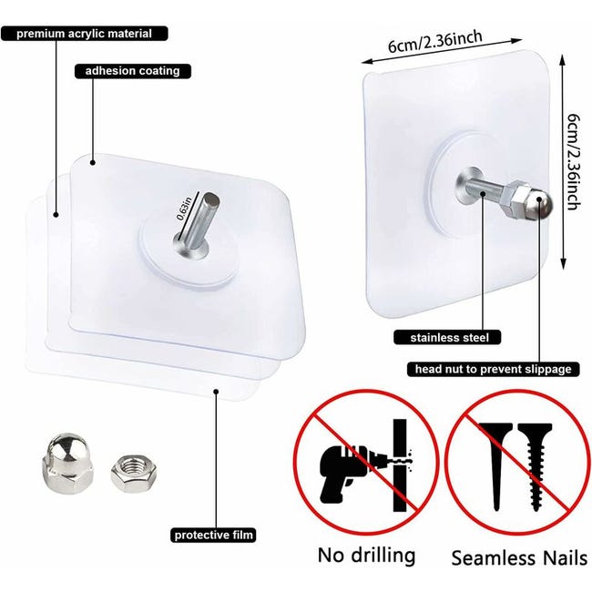 12 Ganci Autoadesivi Invisibili Per Cucina E Bagno: Resistenti, Impermeabili E Senza Fori!