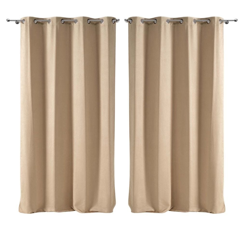 Lot De 2 Rideaux Aspect Lin À Passants Cachés, Opaques Avec Fil Doré, Broderie Géométrique Lot De 2 Rideaux Aspect Lin À Passants Cachés, Opaques Avec Fil Doré, Broderie Géométrique