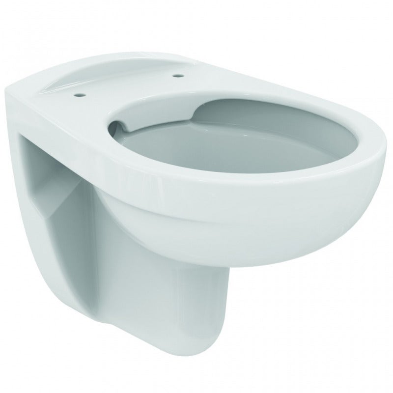 Pack WC GEBERIT Bâti Duofix + Cuvette suspendue Porcher sans bride + Abattant Ideal Standard ASTOR + Plaque blanche - 4