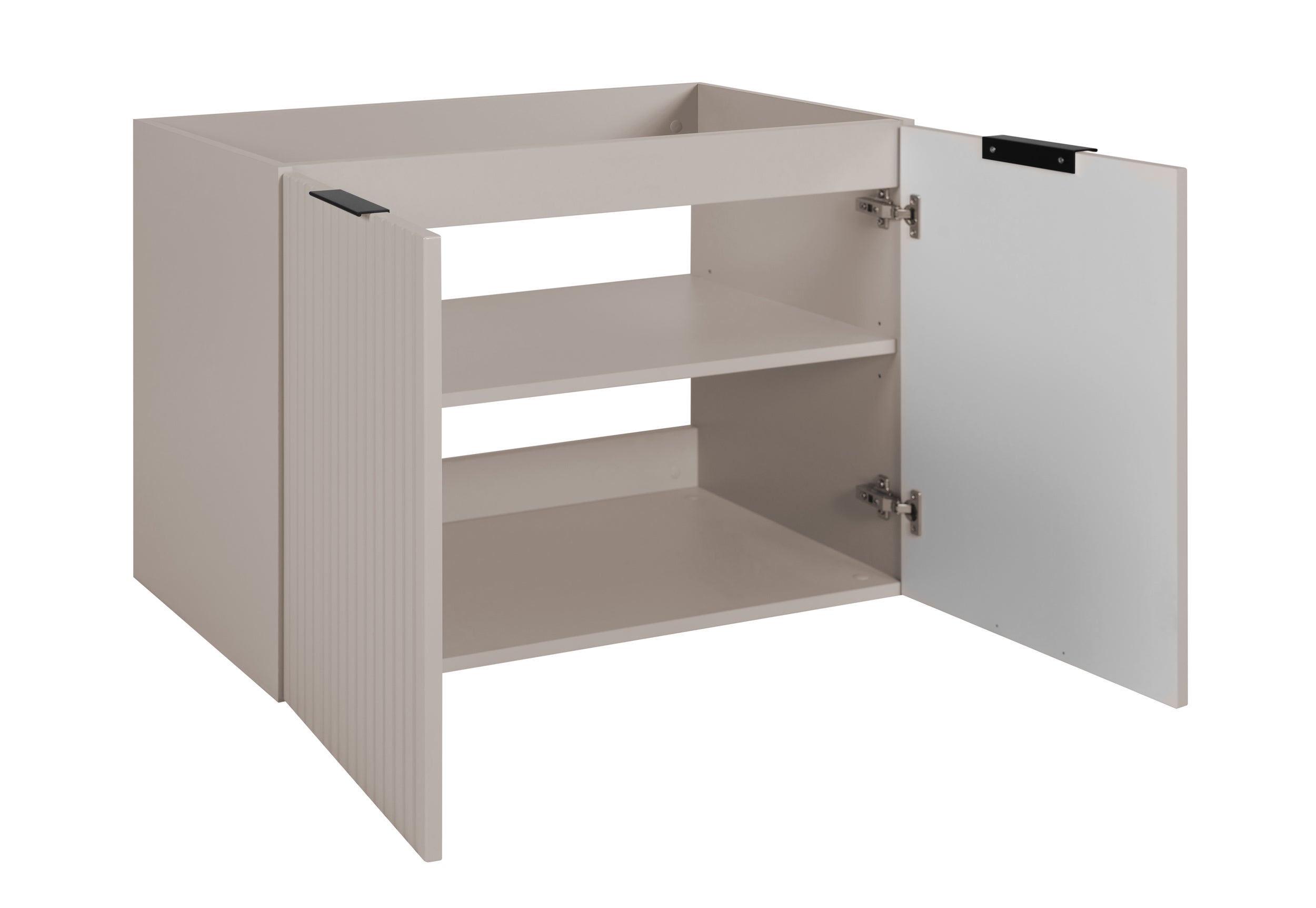 Zestaw łazienkowy FLOW 120 cm kaszmir z białymi regałami blat w zestawie - 5