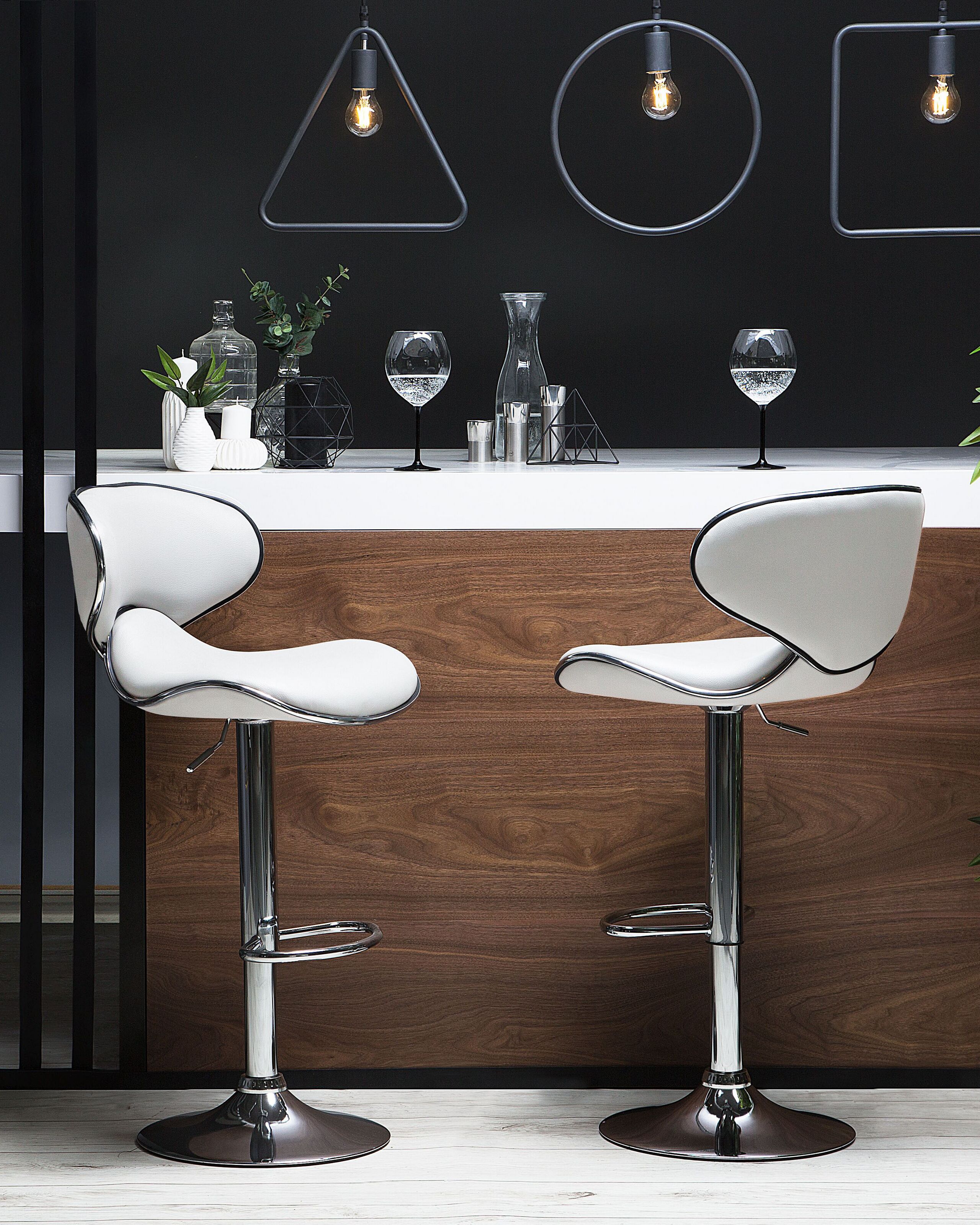 Set di 2 sedie alte CONWAY Pelle sintetica Bianco - 2