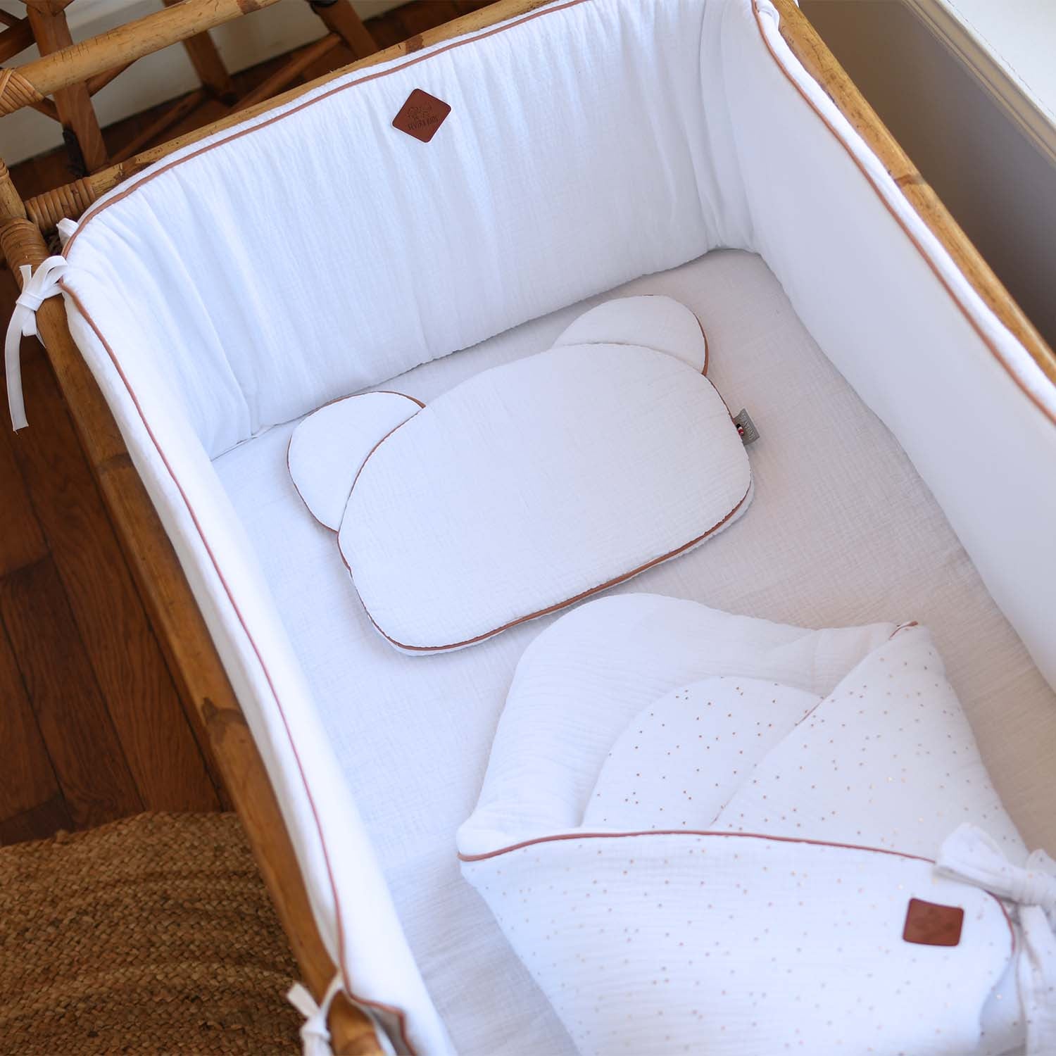 Drap housse uni en gaze de coton - 5