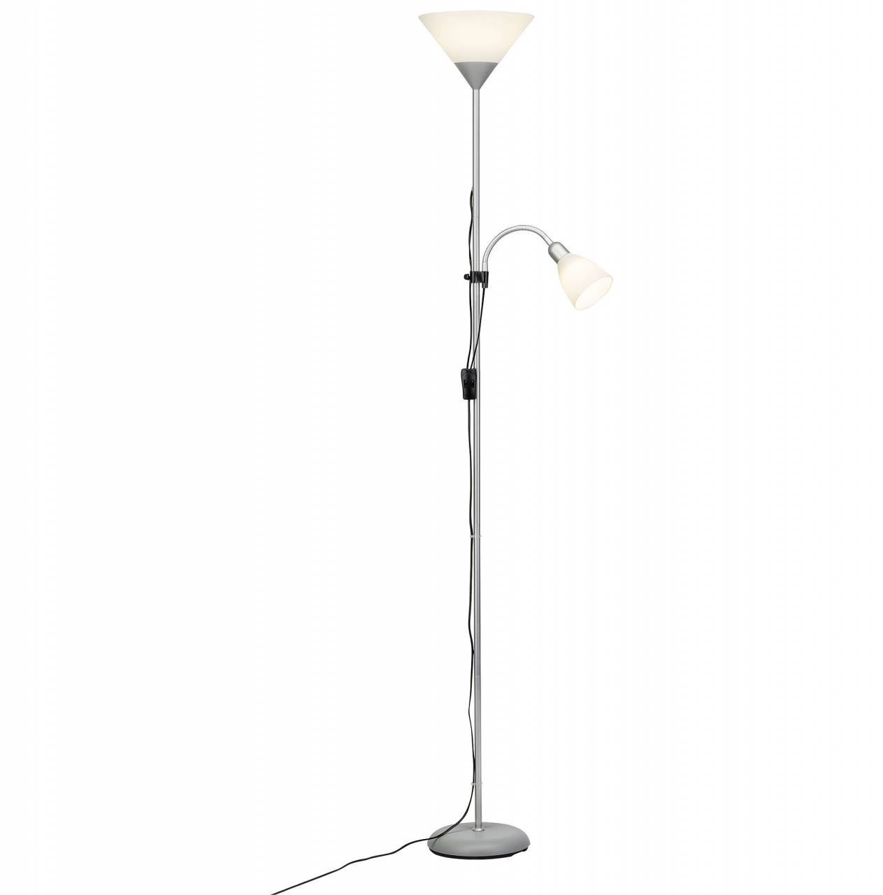 Lampa stojąca Brilliant Spari LED 10W z regulowanym czytnikiem srebrna