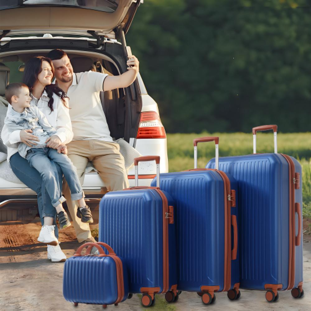 Set de maletas s&m&l&xl 14-28 pulgadas – maletas rígidas con asa telescópica de metal, ruedas 360°, cerradura tsa, expandible y duradera