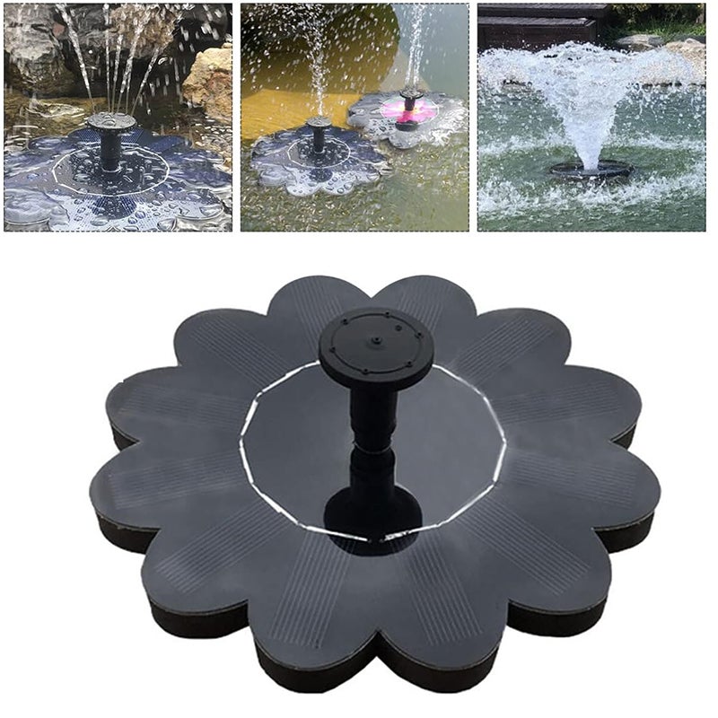 Solar Powered Fountain, Water Pump, Bird Bath Floating Garden Pond Pool Fish Tanks For Garden Sprinklers,Fontaine solaire en forme de-fleur,φ16cm. - 3