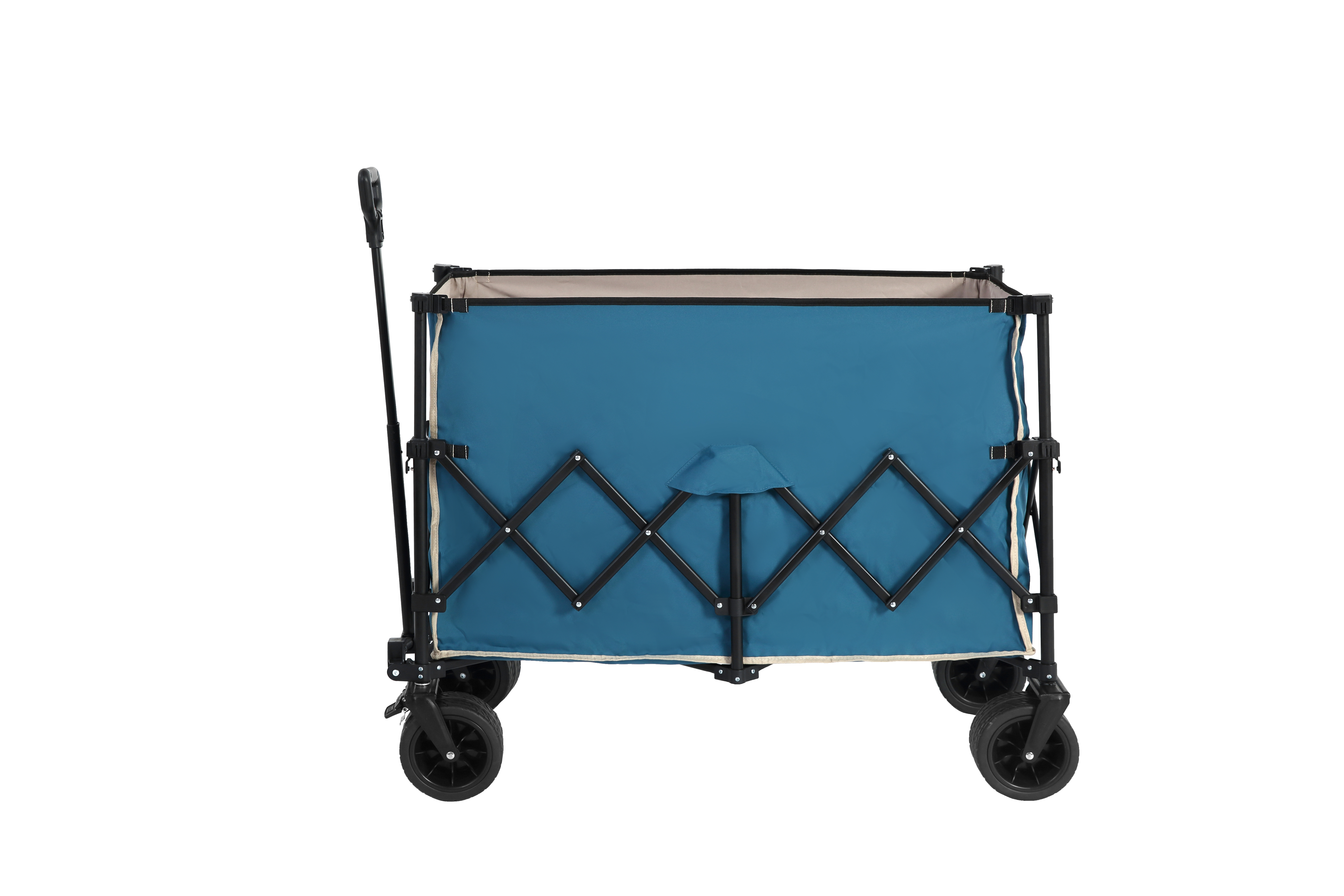 Carrello Da Spiaggia Pieghevole Nadonli Con Ruote Fuoristrada, Portata 158kg, Telo Oxford 600D Impermeabile, Per Campeggio E Spesa, Blu