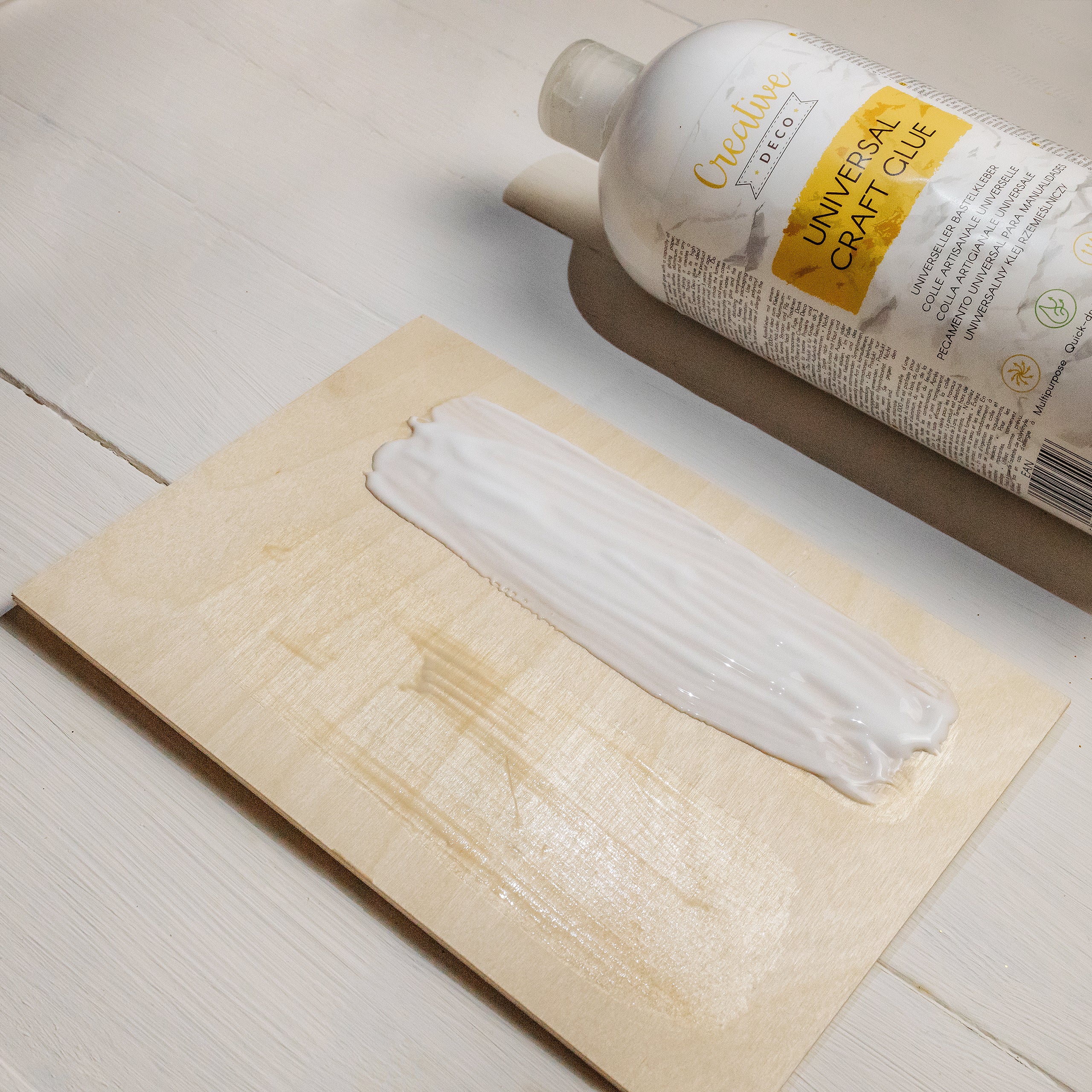 Creative Deco Cola Líquida PVA Branca | 1L | Não Tóxica | para Feltro Vidro Cartão Tecido Madeira Couro Papel | Artesanato Escolar Multi-Uso - 6