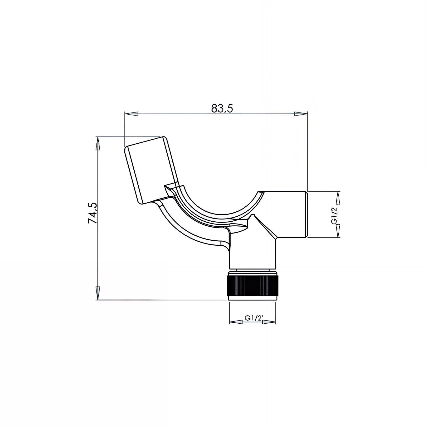 Support téléphone ABS chromé pour douchette, à fixer sur robinetterie 1/2