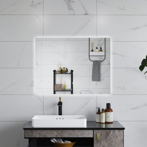 KAMALU - Specchio bagno led 100x60 cm reversibile modello A100 | Leroy