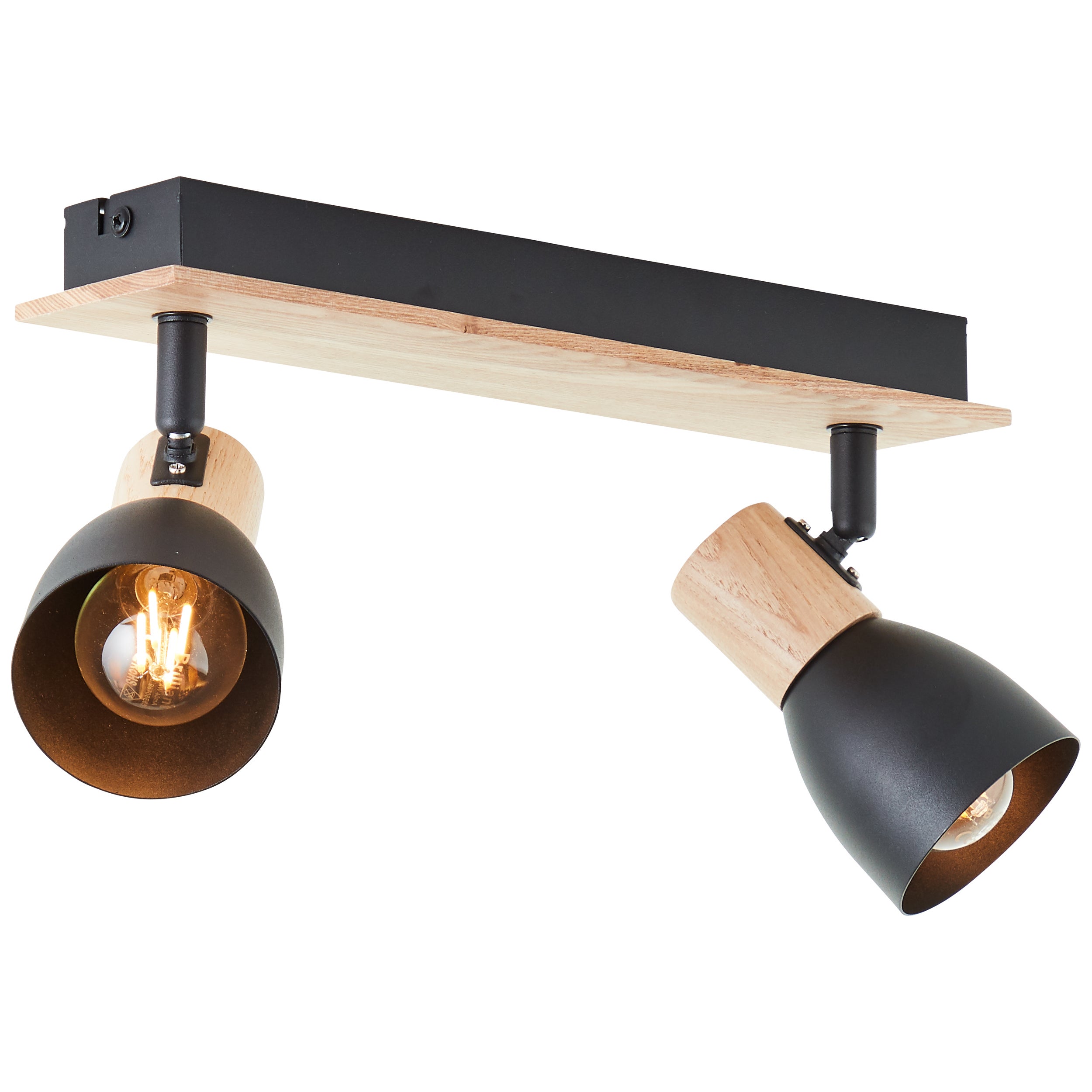 Lampa Brilliant Daintree spot bar 2 lampy drewno/aluminium czarny brąz 2x D45, E14, 28 W - 3