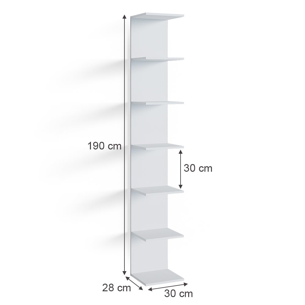Vicco Étagère Paolo, Blanc, 30x190cm - 3