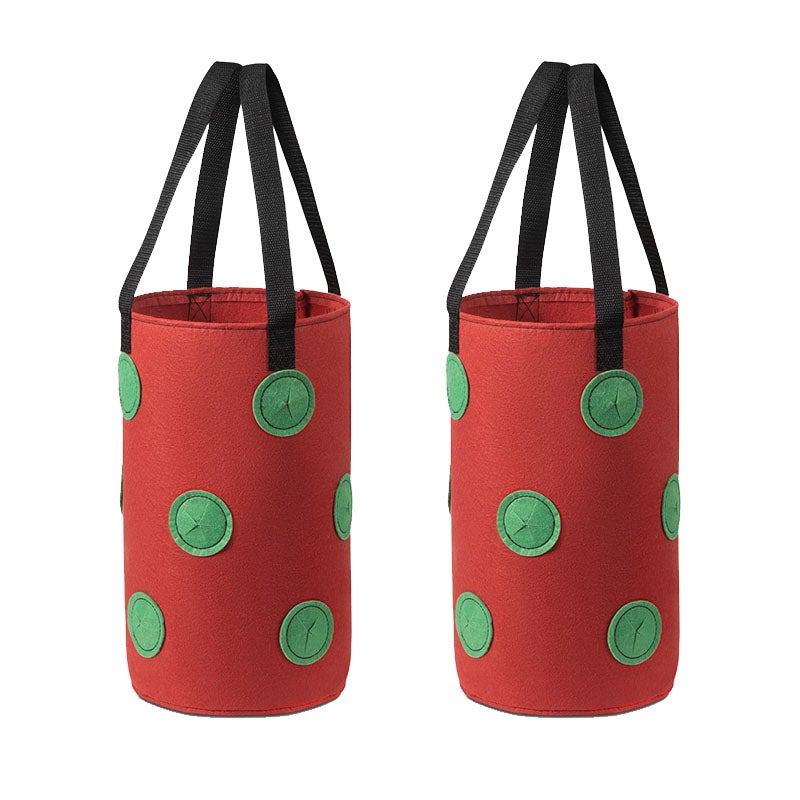 Wieloportowa torba do uprawy truskawek, wiszący kosz na rośliny z 12 otworami, torba do uprawy roślin (czerwono-zielone kropki)