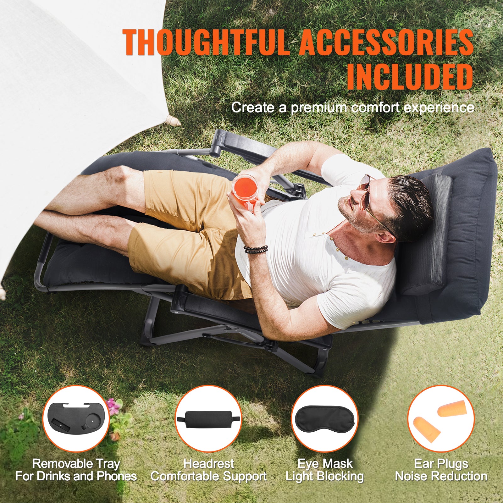Fauteuil de jardin sans coussin None en Aluminium Noir - 8