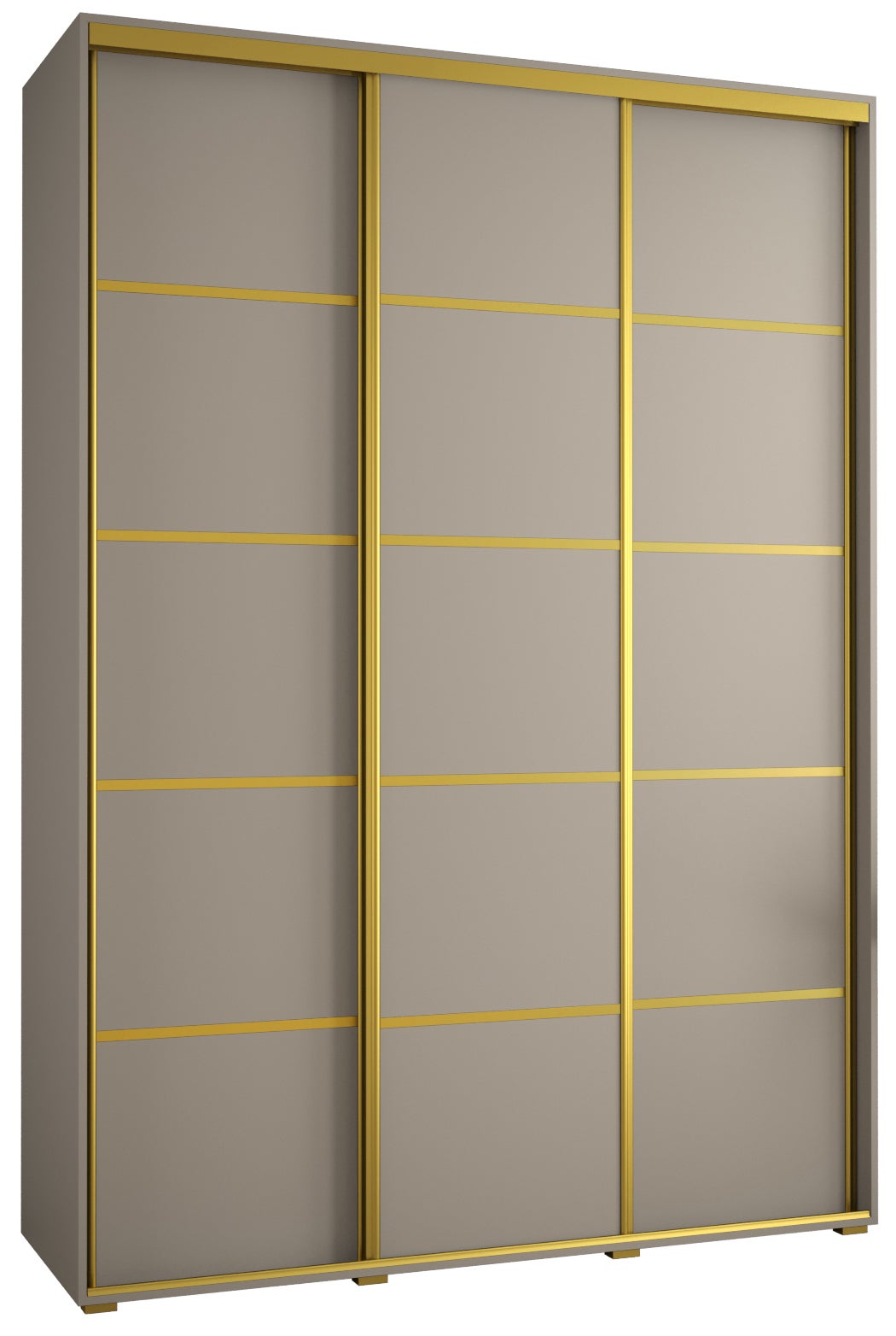 Szafa przesuwna wysoka Dakota 4 180 x 60 x 235,2 cm kaszmir + u. Złoty - Abiks Meble
