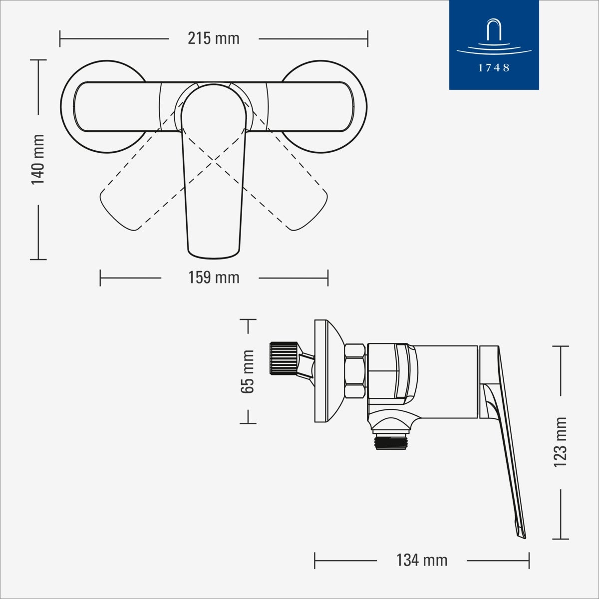 Villeroy & Boch Oasis Set de douche apparent (2 en 1 Bundle), système de douche avec robinetterie de douche, douchette à main, flexible de douche à - 5