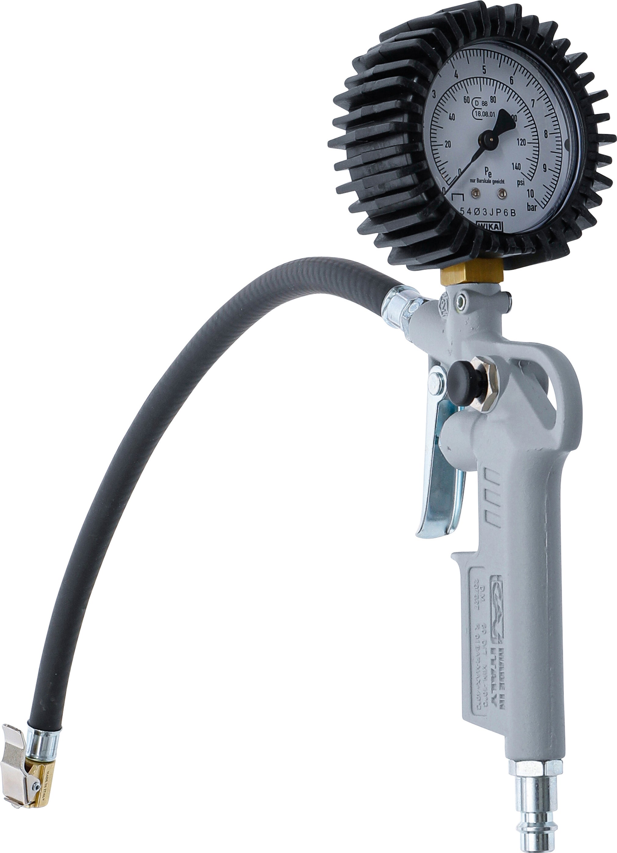 Pistolet do pompowania pneumatycznego BGS wytrzymały plastik 0-10 bar z wężem 400 mm