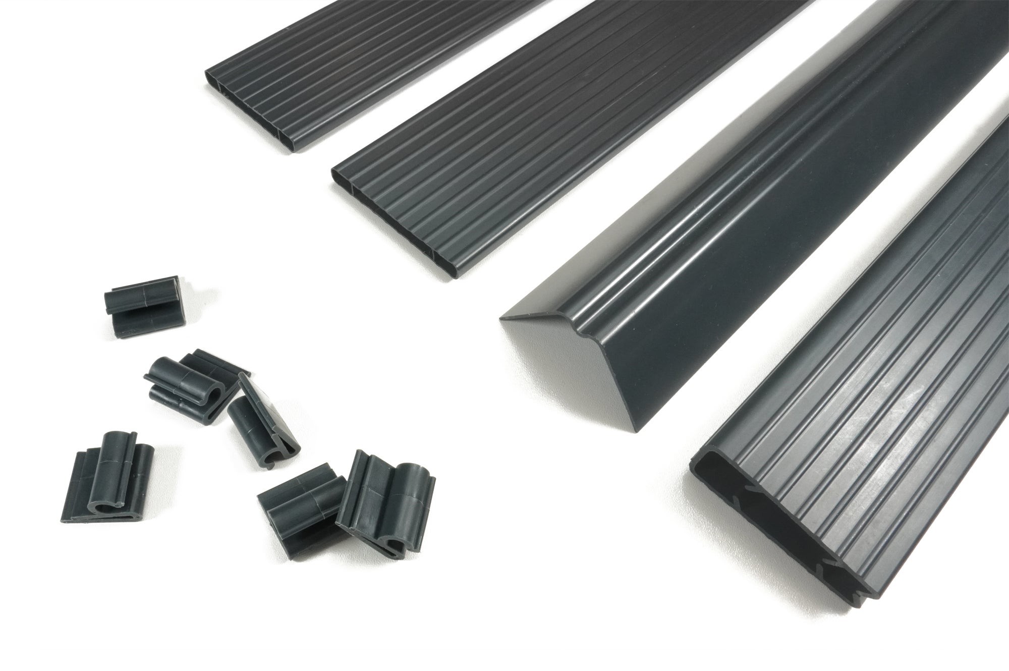 Kit lamelles occultantes PVC 10m CINTO H.100cm Gris - avec clips et profil de finition - 7