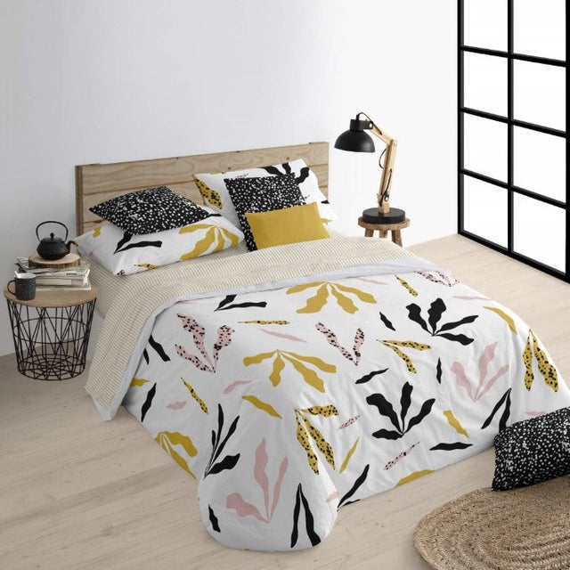 Housse de couette en coton avec boutons Darliston Pink - 220x220 cm