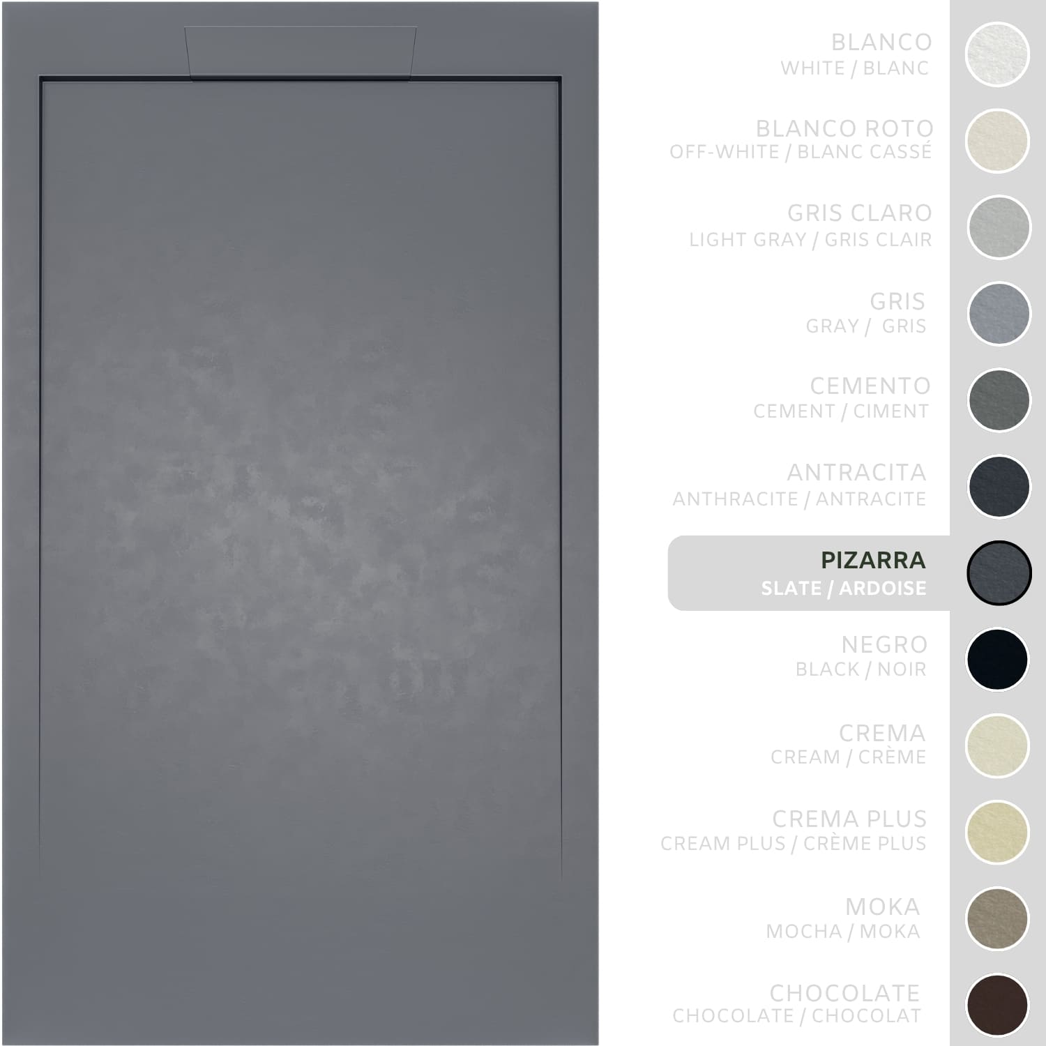 SOULHOME Brodzik prysznicowy– Żywica– Gel Coat– Gładka/Kamienna tekstura – Antypoślizgowy – łupkowy- 130X70- Niski 3cm– Elegancki SAME