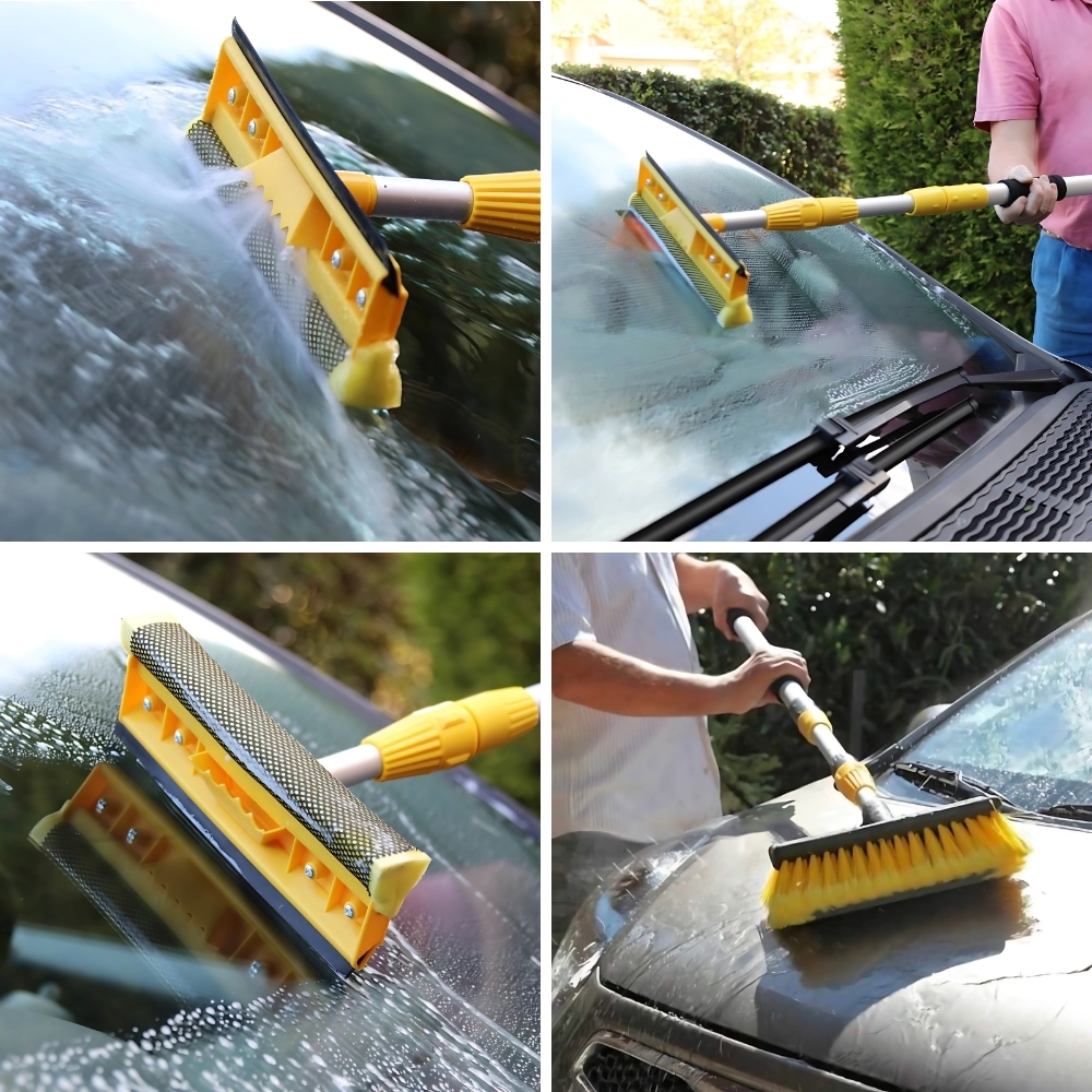 Balai brosse de lavage Multifonction Télescopique - 3 Mètres - Panneaux Solaires, Voiture, Fenêtre - 2
