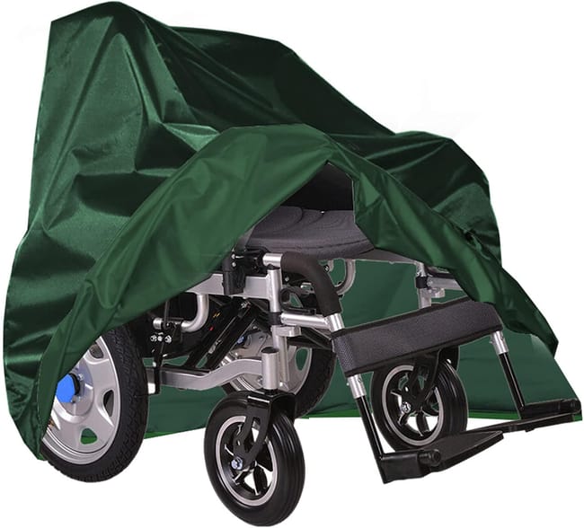(115x75x130cm) Zielony pokrowiec na wózek inwalidzki, odporny na słońce, wodę, kurz, brud i śnieg