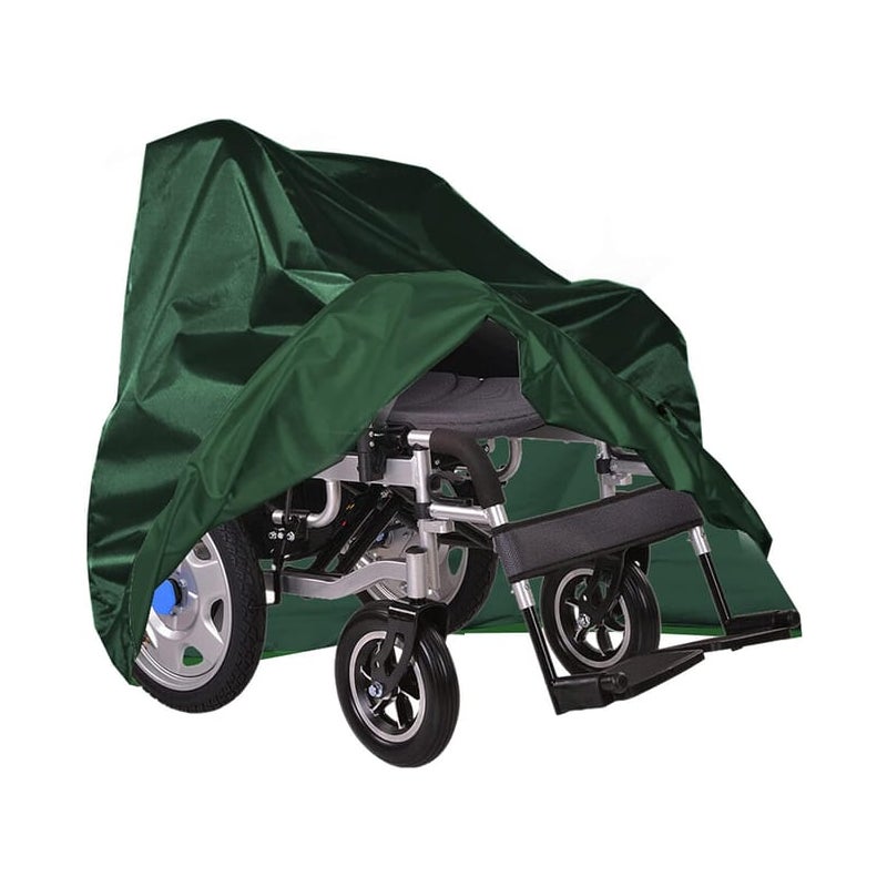 (115x75x130cm) Zielony pokrowiec na wózek inwalidzki, odporny na słońce, wodę, kurz, brud i śnieg