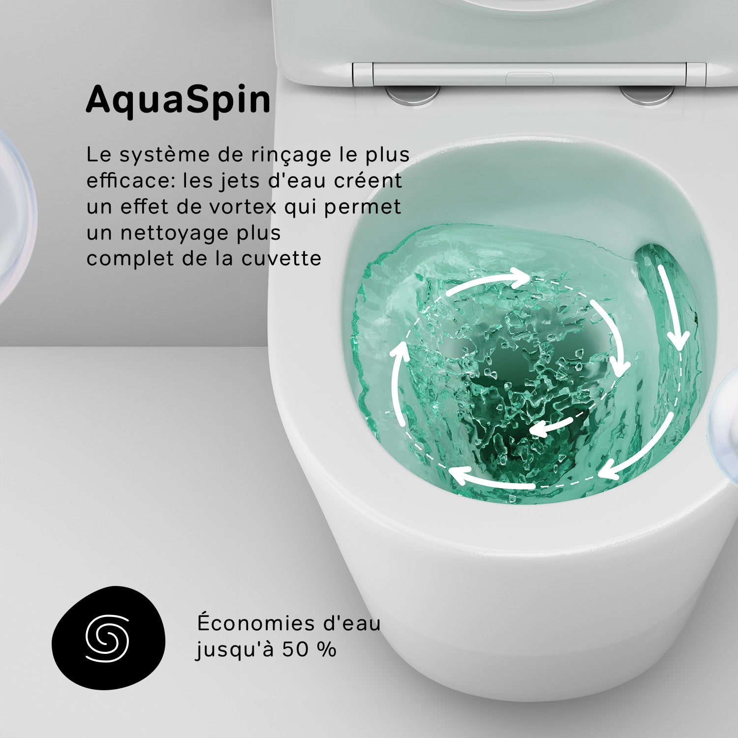 Pack WC suspendu bâti mural et cuvette Plaque Carrée Chrome,&nbsp;Pack WC Bati-support AM.PM Spike - 10