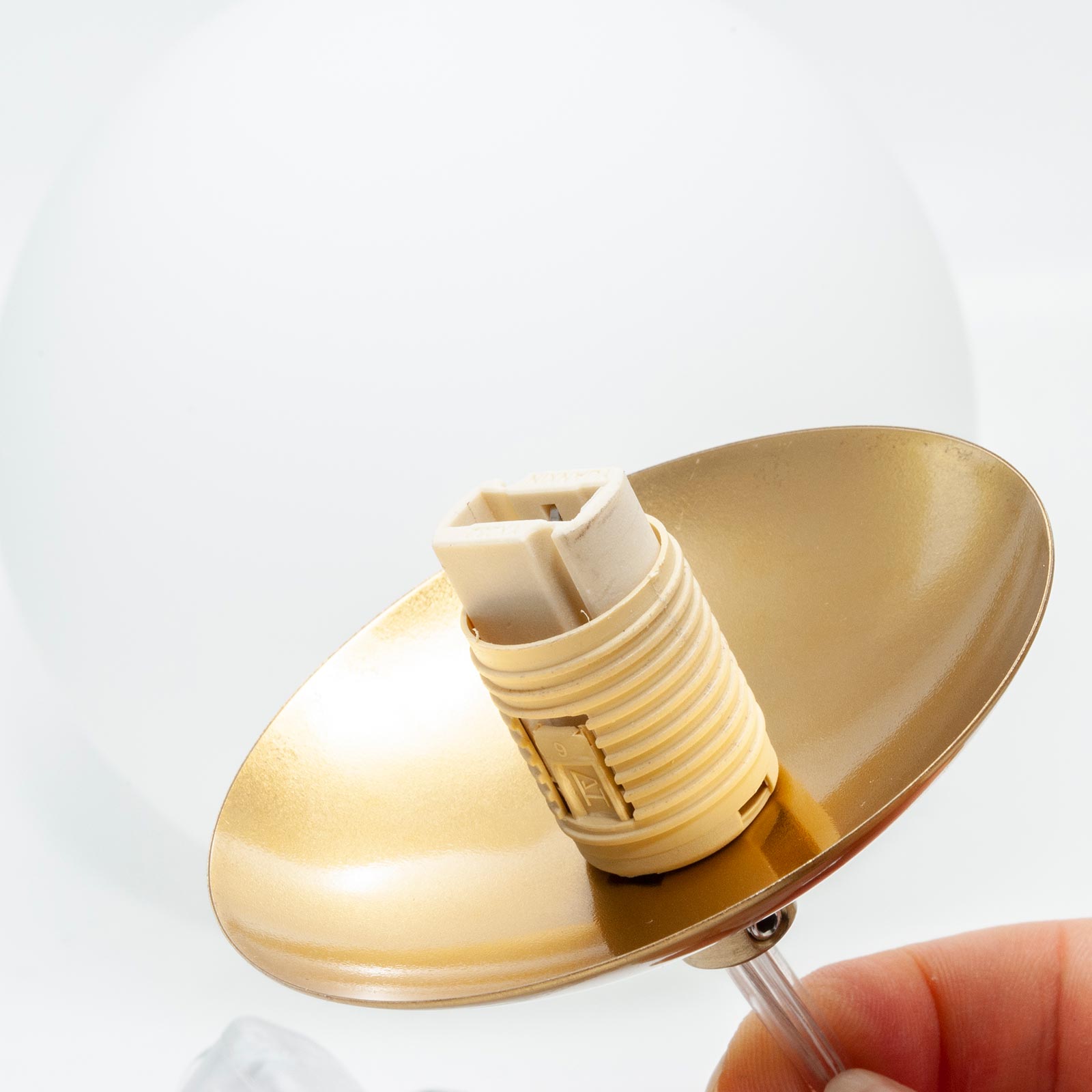 Lampada da tavolo G9 stilizzata sfera design moderno bronzo dorato luce comodino scrivania salotto con interruttore 230V - 7