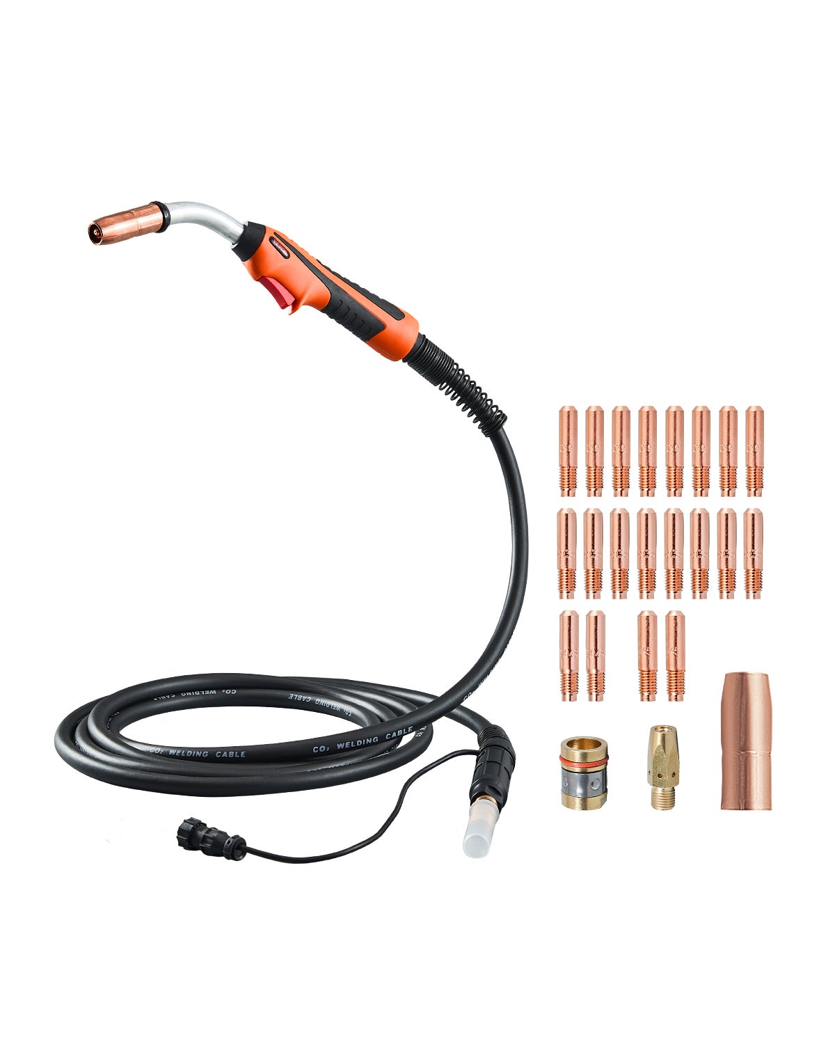 250A MIG Spawarka pistoletowa 4,6 m kabel 0,0762/0,0889/0,1143 cm Druty spawalnicze VEVOR